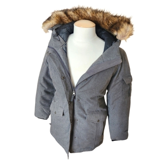 Eddie Bauer Down Filled Winter Puffer Jacket Faux Fur Hood - Picture 4 of 12